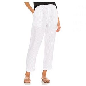 Michael Stars Flynn Single Pleat Trouser in White & Black Stripe Size M